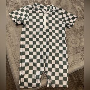 Checkered one piece swimsuit